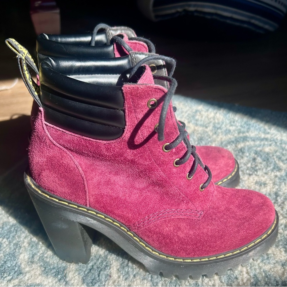 RARE Dr. Martens Suede Heeled Boots